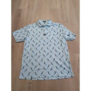 Bad Birdie Men's The Toucan Do It Golf Polo‎ Shirt - Blue -XXL 2XL EUC